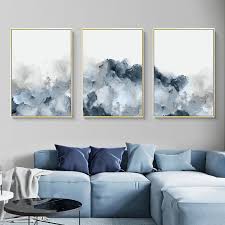 See what blue living room colors would look best in your home and find the perfect paint to match. Blue Gray Wall Art Nordic Poster Abstract Watercolor Decoration Picture For Living Room Modern Canvas Painting Home Decor Painting Calligraphy Aliexpress