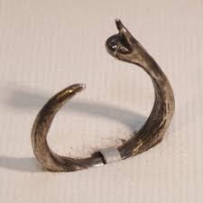 Oxidised silver slug ring by Nicole Iredale
