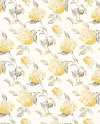 Yellow Gray Floral Wallpaper Hydrangea Camomile Wallpaper Grey Floral Wallpaper Hydrangea Wallpaper Floral Wallpaper