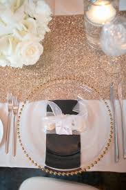Black And Gold Table Setting Ideas Glam Wedding Place Setting Idea Gold Clear Charger With Black Napkins The Privilege Is Black Napkins Gold Wedding Decorations Dinner Party Table Settings
