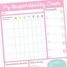 girls responsibility reward chart teach older kids