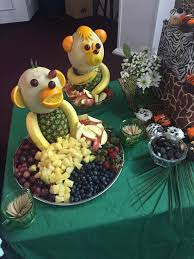 Jungle Theme Shower Party Pineapple Monkey Fruit Display Puttin On The Ritz Baby Shower Fruit Jungle Baby Shower Theme Monkey Baby Shower