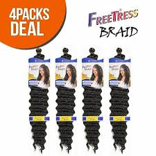 | free shipping on many items! 4 Pack 6 Pack Freetress Synthetic Crochet Braids Deep Twist Bulk 22 For Sale Online