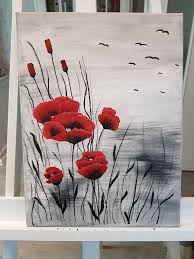 Mohnblumen Acryl Auf Leinwand Blumen Malen Acryl Blumen Kunst Blumen Malen
