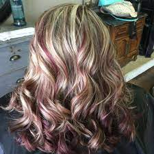 See more about red hair, dyed hair and blonde. Love My Hair Violet Red Underneath With Highlights As Well As Brown And Blonde Winter Hair Colour For Blondes Hair Highlights Blonde Hair With Highlights