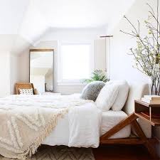 Queen bed frame, artiss leather upholstered platform bed base neo, black. Cb2 Drommen Acacia Wood Bed Review Furnished Reviews