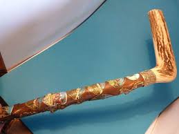 Details About 134542 Jagd Hirschkuh A D Alpen Wild Geweih Pub Alpine Luftbild Vintage Walking Sticks Alpen