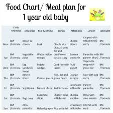 12 Month Baby Food Chart Indian Meal Plan For 1 Year Old Baby With Recipe Ideas Baby Food Recipes Baby Meal Plan Baby Food Chart