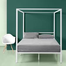 5 out of 5 stars with 2 ratings. Hubbert Metal Framed Canopy Bed Frame White Bed Frame Platform Bed Frame Bed Frame