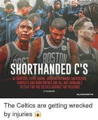 In addition to irving, gordon hayward (illness), aron baynes (left ankle sprain) and. Shorthanded C S Al Horford Kyrie Irving Gordon Hayward Guerschon Yabusele And Aron Baynes Are All Not Available To Play For The Celtics Against The Pelicans Ht Tim Bontemps The Celtics Are Getting