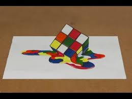 Anamorphic Illusion Melting Rubik S Cube 3d Drawing Trick Art Youtube 3d Drawings Drawing Tips Drawings