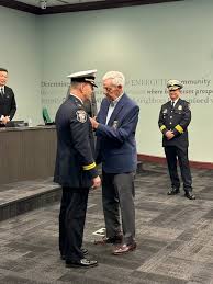 At the April 8th council meeting Chief Hines recommended Officer Adam  Geraci to be promoted to the rank of patrol sergeant. Mayor Brown presented  the promotion to council and Sgt. Geraci was