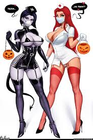 AromaSensei :: artist :: Raven (DC) :: Teen Titans :: DC Comics :: фэндомы  :: Starfire :: DC Erotic :: Halloween :: праздник - JoyReactor