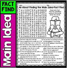 Main Idea Fact Find Main Idea Activities Earth Day Facts Main Idea