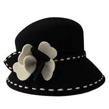 Classy Hats For Women Designer Black White Wool Winter Warm Church Dress Bucket Hats Women Hoeden