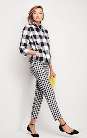 Black And White Gingham Pants The Talbots Hampshire Ankle Pant Is Back In A Chic Black And White Gingham Print Comfy Flattering And Versati Summer Work Outfits Work Outfit Gingham Outfit