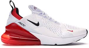 Nike Air Max 270 White Black University Red Nike Air Shoes Red Air Max Nike Shoes Women