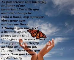 Butterfly Release Poem Funeral Poems Butterfly Poems Memories Quotes
