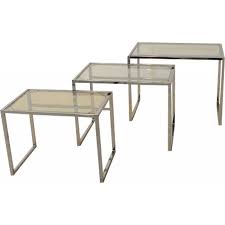 Naos tables basses gigognes design italien structure metal plateau laque decoration d 39 interieur mobil table basse table basse ronde table basse design. Ensemble De 3 Tables Gigognes Ikea En Chrome Et Verre 1960 Design Market