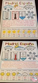 El Tiempo Spanish Weather Research Project Spanish Weather Elementary Spanish Spanish Activities