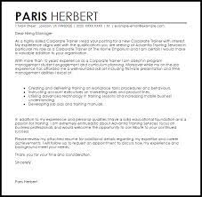 Corporate Trainer Cover Letter Sample Cover Letter Templates Examples