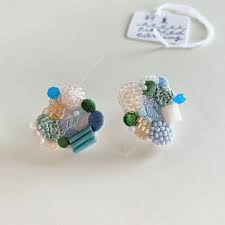 chihiro sonoda on instagram 初夏 ピアス chihirosonoda 刺繍 アクセサリー ビーズ ピアス