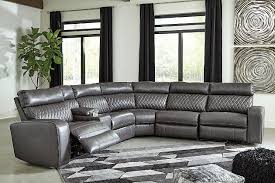 Match your unique style to your budget with a brand new gray faux leather sectional sofas to transform the look of your room. Samperstone 6 Piece Power Reclining Modular Sectional Ashley Furniture Homestore
