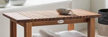 Badezimmer hocker holz badhocker holz badezimmerhocker. Destiny Spa Badezimmer Hocker Tisch Geriffelt Teakholz Mit Boden 61 0 X 35 0 X 44 0 Lounge Style Moebel