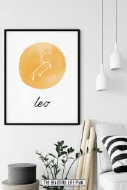 This Light Orange Leo Constellation Print Comes In 5 Sizes For Instant Digital Download It S Great On Its Constellation Print Etsy Abstract Signed Art Prints