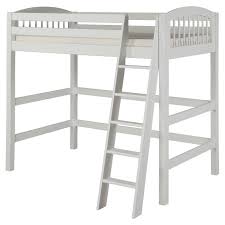 You can use the space under the bed for storage, a workspace or seating.the ladder mounts on the right or the left. Camaflexi Twin Size High Loft Bed Arch Spindle Headboard White Finish Walmart Com Walmart Com