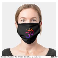 Namaste Om Symbol Rainbow Colorful Lgbtq Face Mask Zazzle Com Fashion Face Mask Fashion Face Mask