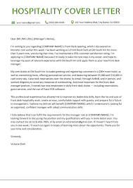 Cover Letter Receptionist Hotel | Sample Letter