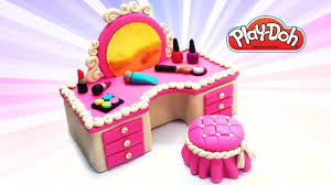 Play Doh Dolls Makeup Cosmetics Set Diy Dollshouse Dressing Table For D Play Doh For Kids Play Doh Diy For Kids