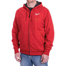 Milwaukee Mens 3x Large M12 12 Volt Lithium Ion Cordless Red Heated Hoodie Kit With 1 1 5ah Battery And Charger