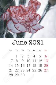 United states edition with federal holidays. Calendar Card For The Month Of June 2021 Stock Photo Picture And Royalty Free Image Image 152069084
