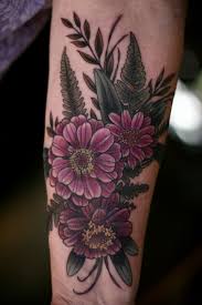 Zinnias And Ferns By Alice Kendall Tattoos Wonderland Tattoo Body Art Tattoos