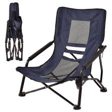Outdoor High Back Folding Beach Chair Camping Furniture Portable Mesh Seat Navy Folding Beach Chair Camping Furniture Beach Chairs Portable