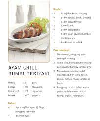 Ayam Grill Bumbu Teriyaki Makanan Rumahan Makanan Resep