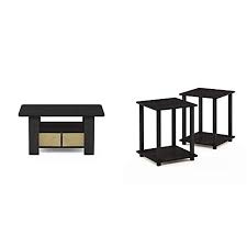 Solid wood and veneer frame with curved legs. Espresso Coffee Tables Round Lift Top Storage