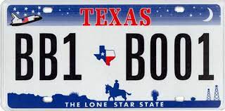 Vehicle Registration Plate Of Texas License Plate Texas Vehicle Registration Plate