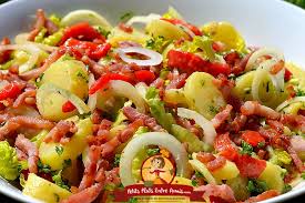 Les meilleures recettes de pomme de terre avec salade, sauce notã©es et commentã©es par les internautes. Salade De Pommes De Terre Aux Lardons Petits Plats Entre Amis