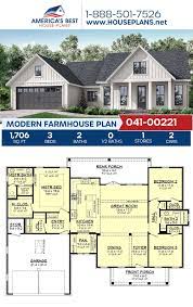 House Plan 041 00221 Modern Farmhouse Plan 1 706 Square Feet 3 Bedrooms 2 Bathrooms House Plans Farmhouse Modern Farmhouse Plans Small Farmhouse Plans