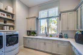 Upstairs laundry rooms' layouts are dictated by the layout of other upstairs rooms and usually are assigned a lower priority by designers and architects when it comes to spacing. Upstairs Vs Basement Laundry Room Pros And Cons