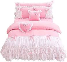 10 best comforter set queens of april 2021. Amazon Com Lotus Karen Shaggy Chic Ruffle 3 Piece Duvet Cover Set 100 Cotton Girls Bedding With Pink Princess Bedding Princess Bedding Set Full Bedding Sets