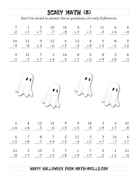 The Scary Addition And Subtraction With Single Digit Numbers A Math Worksheet From The Hal Halloween Math Worksheets Math Addition Worksheets Math Worksheets