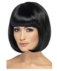 Lou Lou Bob Perücke Schwarz für Fasching & Karneval