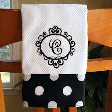 Black And White Polka Dot Hand Towels A Personalized Kitchen Towel That Adds A Classic Touch To Any Decor Add A Bit Of Whimsy Wit Machine Embroidery Machine Embroidery Applique Embroidery Projects