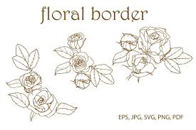 Rose Floral Border Corner Svg Vector