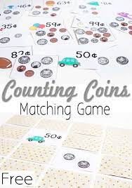 Free Printable Money Matching Game Counting Coins Money Math Counting Coins Teaching Money