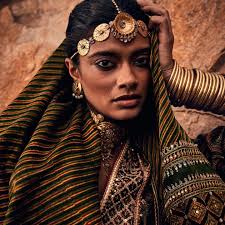 Seen here is the Leher Ajrakh Sharara Set